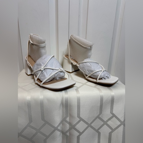 Soda White Strappy Heels - Picture 2 of 8
